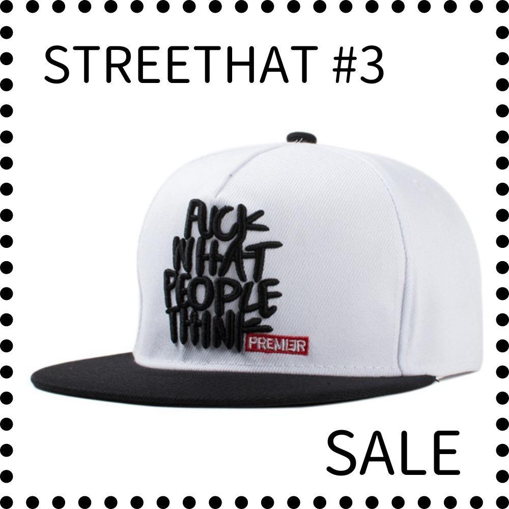 #3 メンズ キャップ ホワイト ストリート ロック 帽子