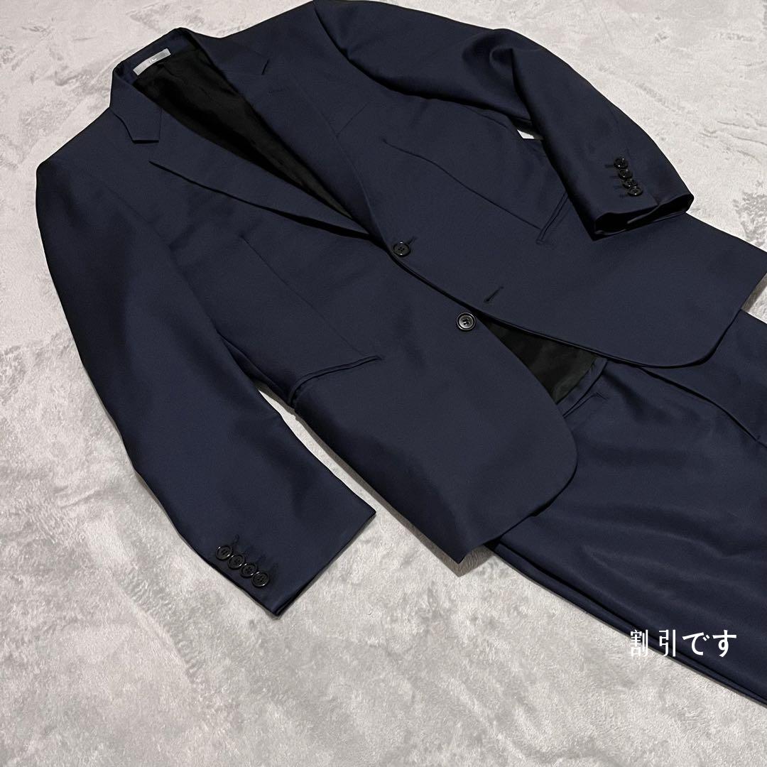 【美品】ディオールオム Dior HOMME スーツ ダークネイビー 46 S