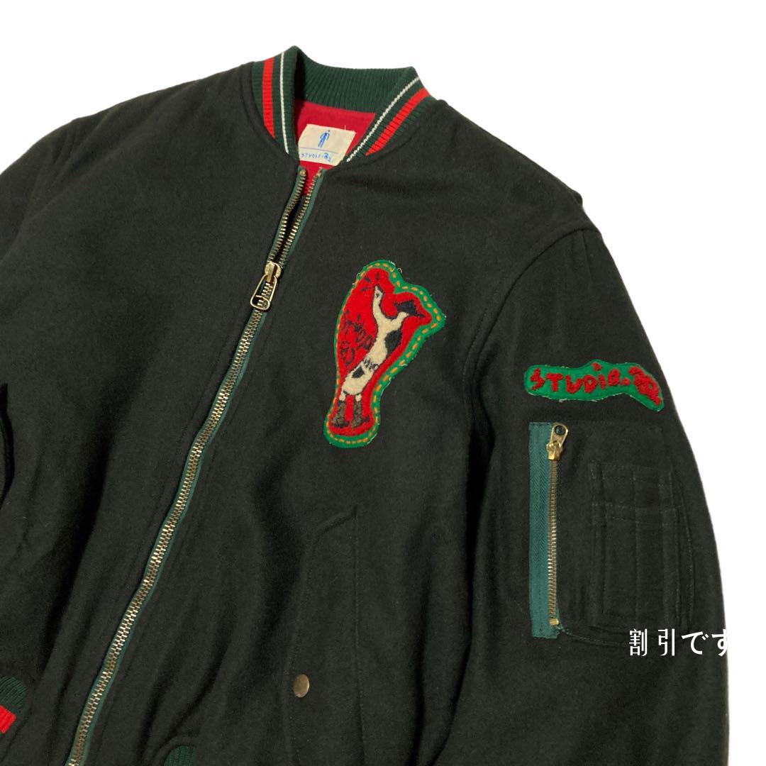通販売90s Archive ウール スタジャン フライトジャケット 刺繍 フルデコ ジャケット・アウター